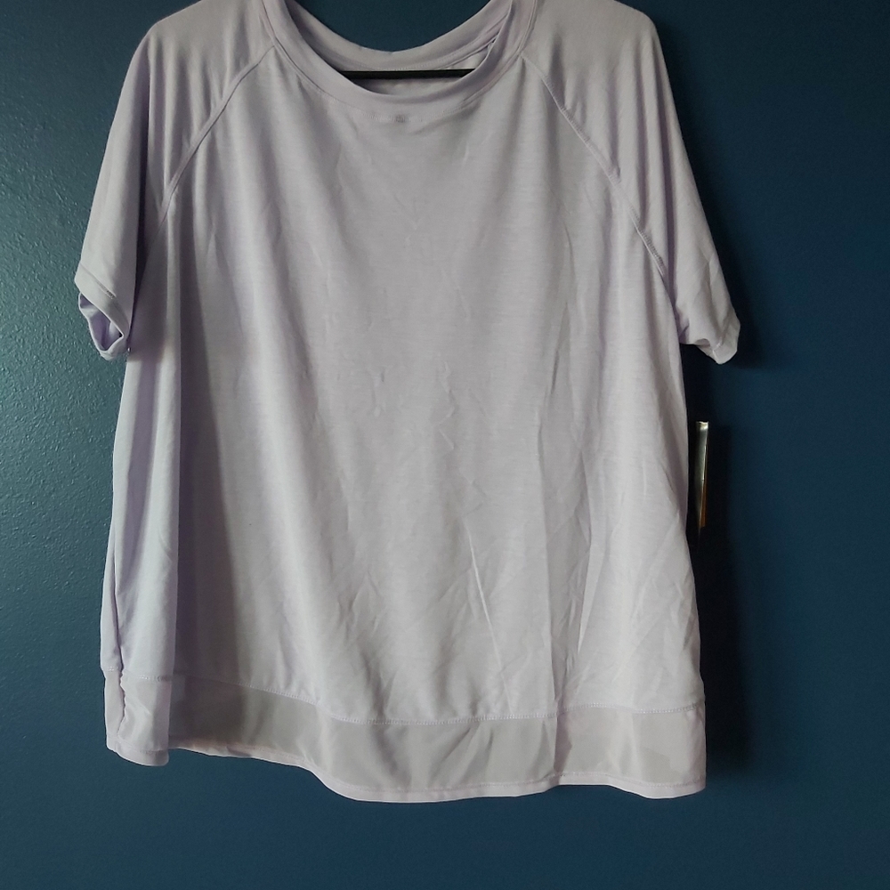 Lilac Relaxed Fit Workout Tee